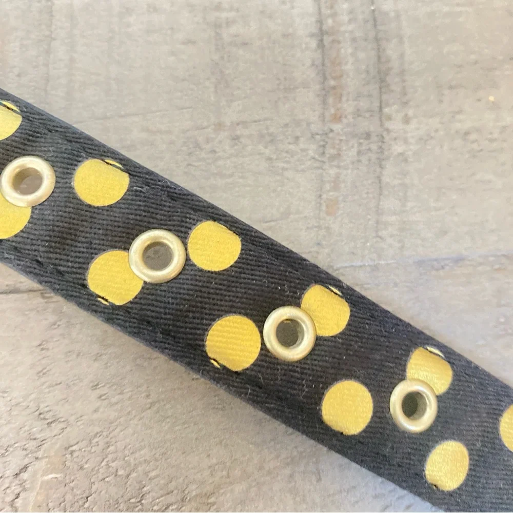 Bond & Co NWT Black and Gold Dog Collar with Polka Dot Design L/XL Pet Lovers